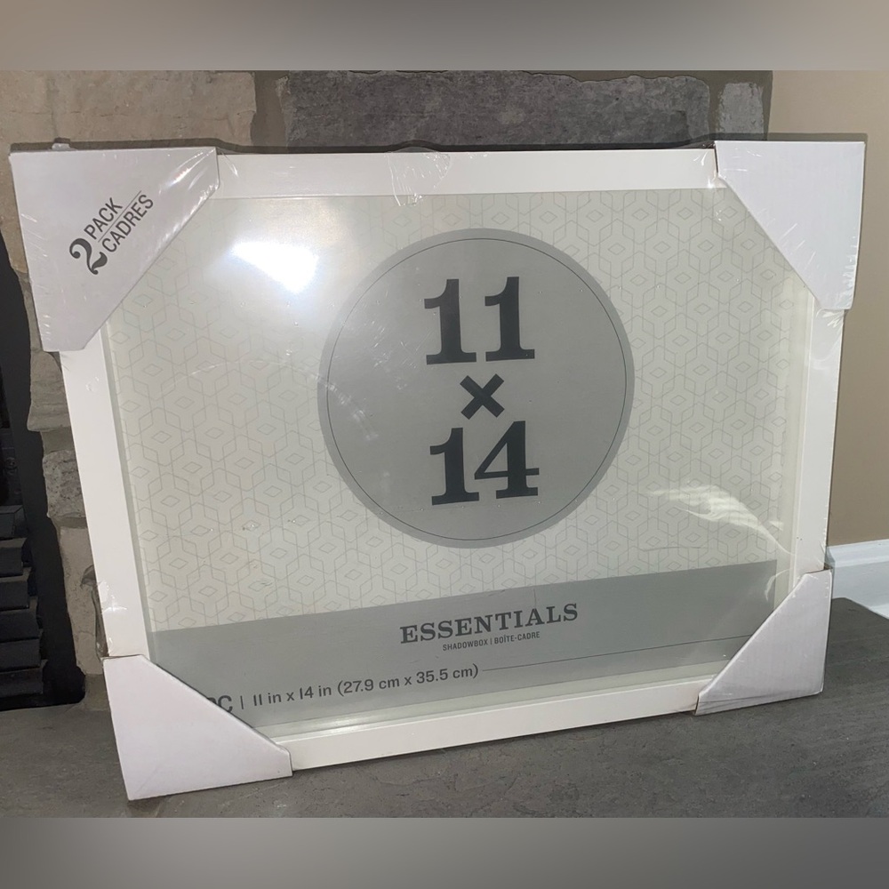 NEW Darice Essentials White 11 x 14 inches 2 Piece Framed Shadow Box Decor Set